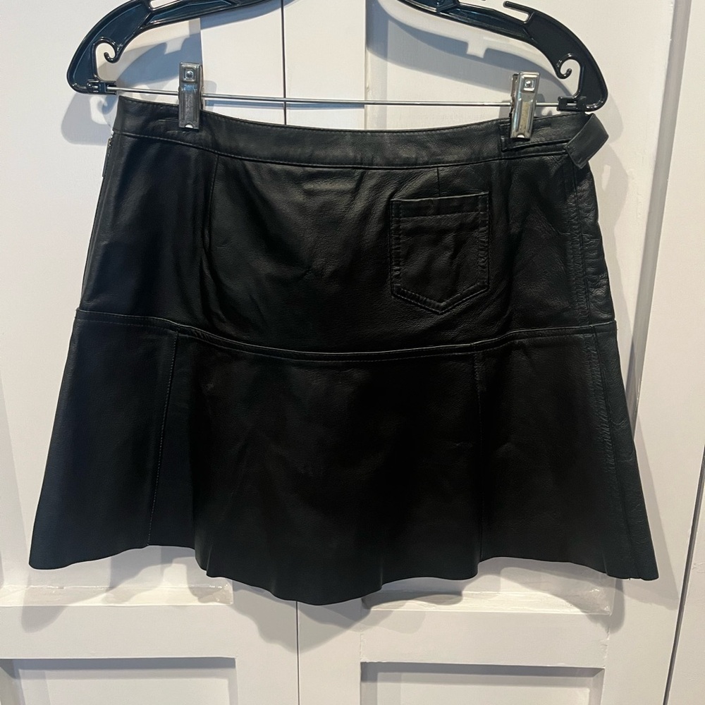 Newport News leather mini skirt